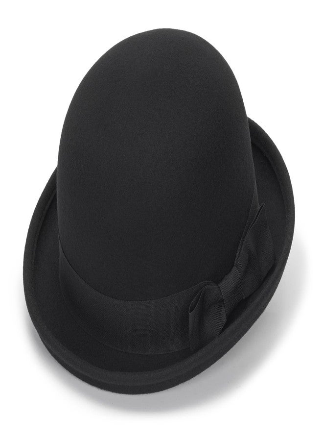 XuoAz Winter Wool Bowler Derby Hat - Classic Pork-Pie Hat Rolled Brim Fedora Hat for Men Women Crushable - Image 3
